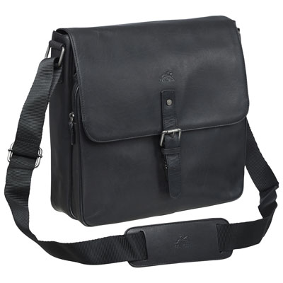 Mancini Buffalo Leather 12" Laptop Messenger Bag - Black (99-5463)