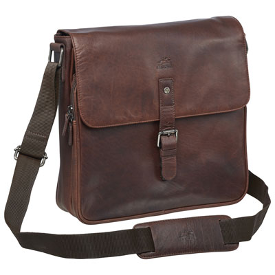 Mancini Buffalo Leather 12" Laptop Messenger Bag - Brown (99-5463)