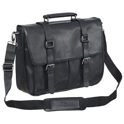 Image of Mancini Buffalo Leather 15   Laptop Briefcase - Black (99-5464)