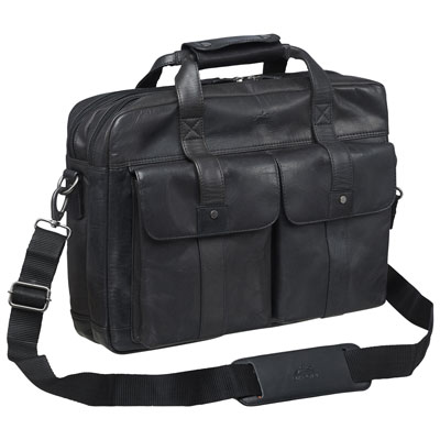 Image of Mancini Buffalo Leather 15.6   Laptop Briefcase - Black (99-5466)