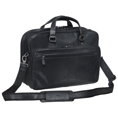 Mancini Buffalo Leather 15.6" Laptop Briefcase - Black (99-5467)
