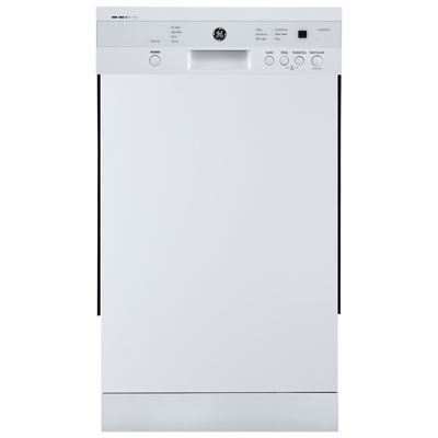 Image of GE 18   52dB Built-In Dishwasher with Stainless Steel Tub (GBF180SGMWW) - White