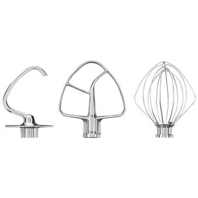 Image of KitchenAid Stand Mixer Attachment Pack with Wire Whip, Dough Hook and Flat Beater