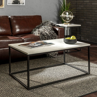 Image of Winmoor Home Transitional Rectangular Coffee Table - Marble