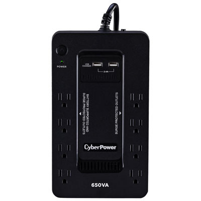 CyberPower 650VA UPS Battery Backup (SX650U-FC) - Black Works like a champ, easy to install