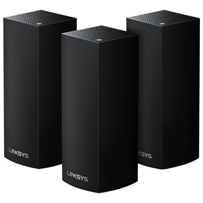 Image of Linksys Velop AC2200 Whole-Home Mesh Wi-Fi 5 System (WHW0303B-CA) - 3 Pack - Black - Only at Best Buy