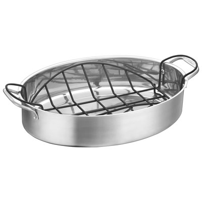 Image of Cuisinart 17   Stainless Steel Oval Roaster Roasting Pan