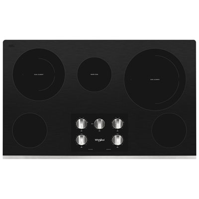 Image of Whirlpool 36   5-Element Electric Cooktop (WCE77US6HS) - Stainless Steel