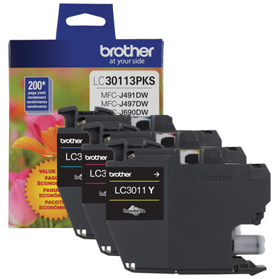 Brother Colour Ink (LC30113PKS) - 3 Pack Brother ink cartridges