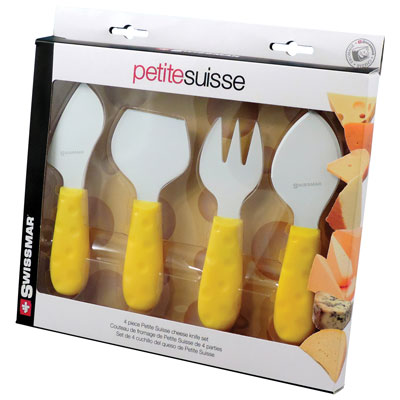 Image of Swissmar Petite Suisse 4-Piece Cheese Knife Set (SK2024YL)