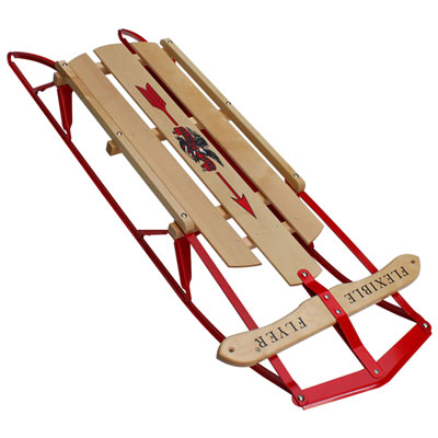 Flexible Flyer Steel Runner 48" Sled - Natural/Red I have two boys who are often very rough on  all of their toys