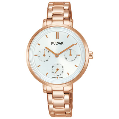 Pulsar 33mm Women's Fashion Watch - Rose Gold/White
