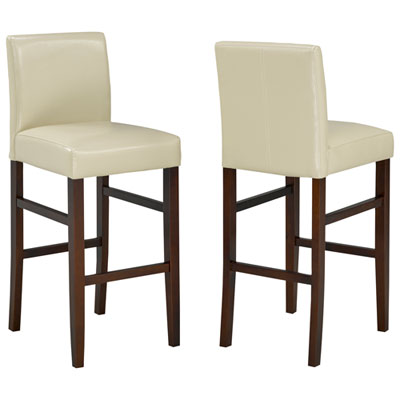 Brassex Contemporary Counter Height Barstool - Set of 2 - Beige (WS5411)