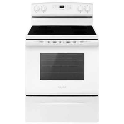 "Amana 30"" 4.8 Cu. Ft. Smooth Top Electric Range (YAER6603SFW) - White - Open Box - Perfect Condition"