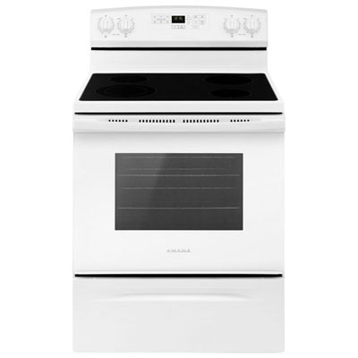 "Amana 30"" Self-Clean Free-Standing Electric Range (YAER6603SFW) - White - Open Box - Scratch & Dent"