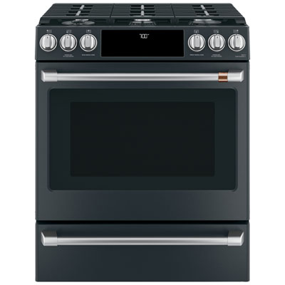 Café 30" 5.6 Cu. Ft. Self-Clean Convection 6-Burner Slide-In Gas Range (CCGS700P3MD1) - Black Great features