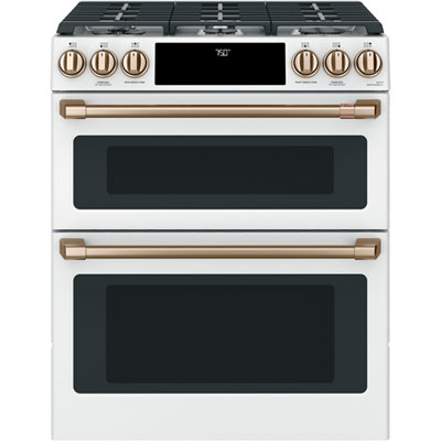 Café 30" 7.0 Cu. Ft. True Convection Double Oven Slide-In Gas Range (CCGS750P4MW2) - White I love my double door GE Cafe Range, it looks gorgeous in my kitchen and is so easy to use! 