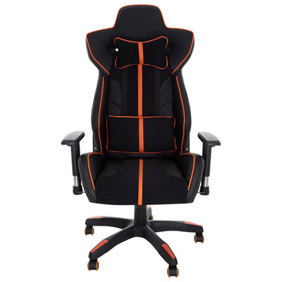 Brassex Milo Fabric Gaming Chair with Tilt and Recline - Black/Orange