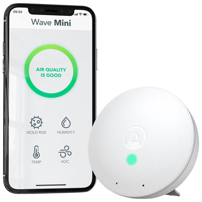 Image of Airthings Wave Mini Indoor Air Quality Monitor with Mold-Risk Indication