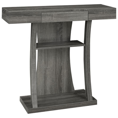 "Brassex Modern 36"" Rectangular Console Table with Drawer - Grey"