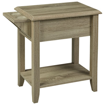 Meuble De Téléphone Contemporain Rectangulaire Avec Rangement Et Porte-Gobelets - Taupe Foncé