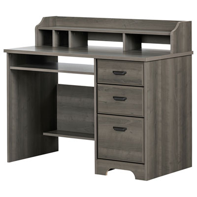 Image of Versa Writing Desk with Hutch - Grey Maple