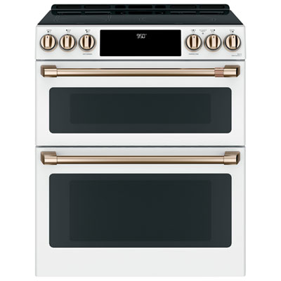 Café 30" Convection Double Oven 5-Element Slide-In Induction Range (CCHS950P4MW2) - Matte White Great Slide In Range