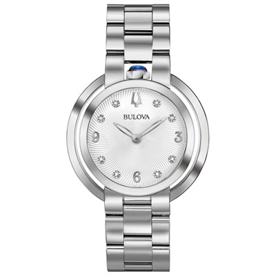 Image of Bulova Rubaiyat Quartz Watch 35mm Women's Watch - Silver-Tone Case, Bracelet & Silver-White Dial
