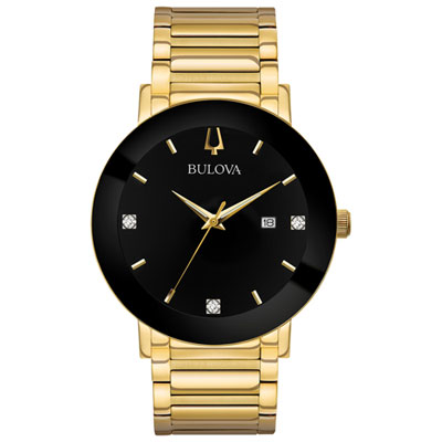 Image of Bulova Futuro Quartz Watch 42mm Men's Watch - Gold-Tone Case, Bracelet & Black Dial