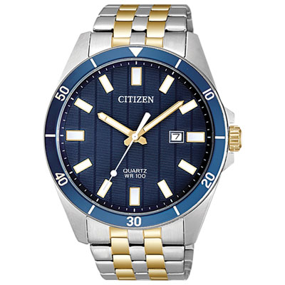 Image of Citizen Quartz Quartz Watch 42mm Men's Watch - Two-Tone Case, Bracelet & Blue Dial