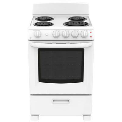 "GE 24"" 2.9 Cu. Ft. Coil Top Electric Range (JCAS300DMWW) - White - Open Box - Perfect Condition"