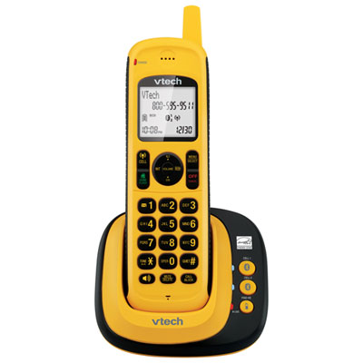 Image of VTech DECT 6.0 Rugged 1-Handset Waterproof Cordless Phone with Bluetooth Connect to Cell - Yellow