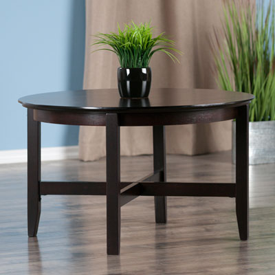Image of Toby Transitional Round Coffee Table - Espresso