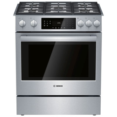 Bosch 30" 4.8 Cu. Ft. True Convection 5-Burner Slide-In Dual Fuel Range (HDI8056C) - Stainless Steel Great so far