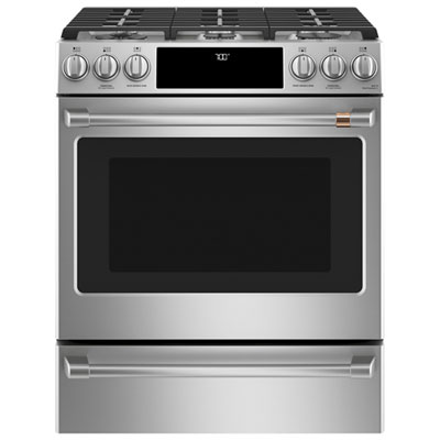 Café 30" 5.6 Cu. Ft. True Convection 6-Burner Slide-In Gas Range (CCGS700P2MS1) - Stainless Steel