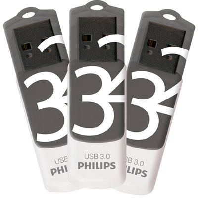 Image of Philips Vivid 32GB USB 3.0 Flash Drive - 3 Pack - Only at Best Buy