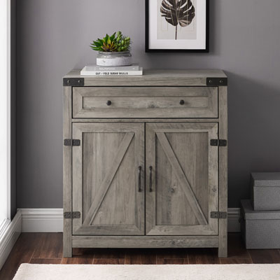Image of Farmhouse Transitional Square Accent Table - Grey Wash