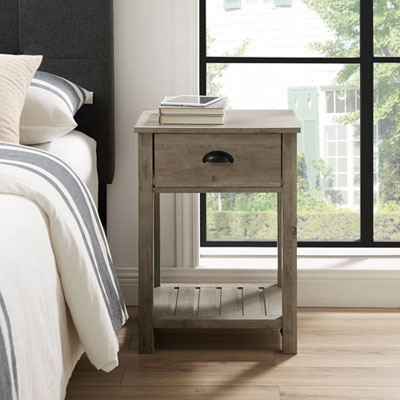 Winmoor Home Transitional 1-Drawer Nightstand - Grey Wash Side Tables