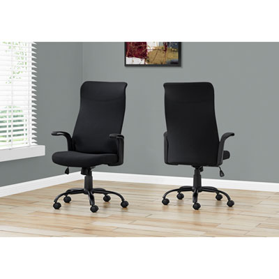 Fauteuil De Bureau Ergonomique En Polyester À Dossier Haut De Monarch - Noir