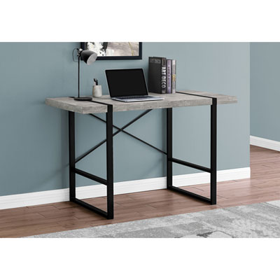 Monarch Contemporary Computer Desk - Grey/Black