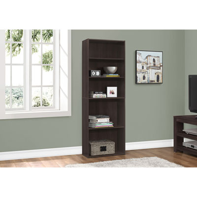 Monarch 72" 5-Shelf Bookcase - Cappuccino