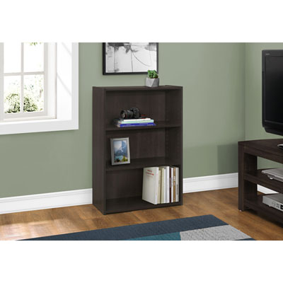 Monarch 36" 3-Shelf Bookcase - Cappuccino