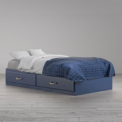 Image of Sierra Ridge Mesa Contemporary Storage Bed - Twin - Blue