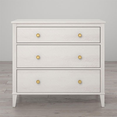Image of Monarch Hill Poppy Contemporary 3-Drawer Dresser - Ivory Oak