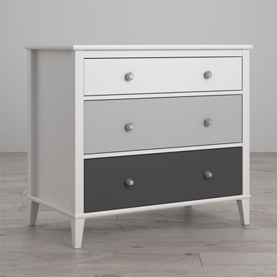 Image of Monarch Hill Poppy Contemporary 3-Drawer Dresser - Grey