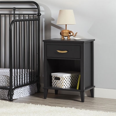 Image of Monarch Hill Hawken Contemporary 1-Drawer Nightstand - Black