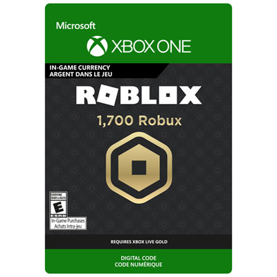 Roblox 1 700 Robux Xbox One Digital Download Best Buy Canada - roblox online gift card canada