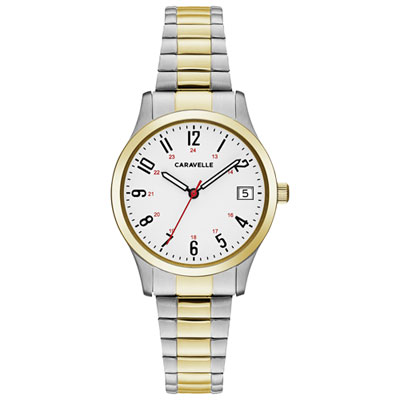 Image of Caravelle 30mm Women's Casual Watch - Silver/Gold/White