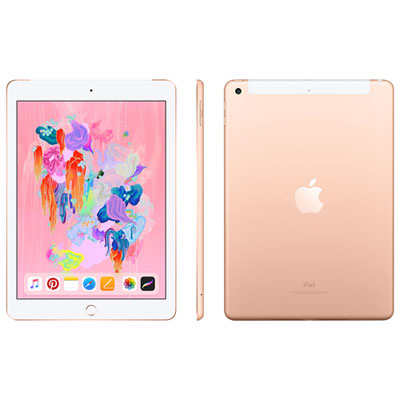 Image of Fido Apple iPad 128GB with Wi-Fi/4G LTE - Gold (6th Generation) - Monthly Financing