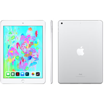 Image of TELUS Apple iPad 128GB with Wi-Fi/4G LTE - Silver (6th Generation) - Monthly Financing